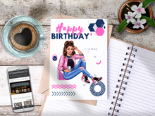 Load image into Gallery viewer, Teen Happy Birthday Card Pink/Blue