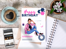 Load image into Gallery viewer, Teen Happy Birthday Card Pink/Blue