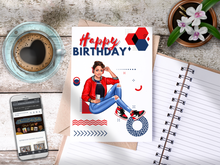 Load image into Gallery viewer, Teen Happy Birthday Card Red/Blue