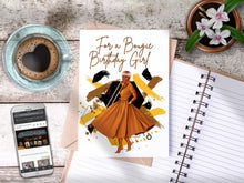 Load image into Gallery viewer, For a Bougie Birthday Girl Card Golden/Brown