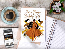 Load image into Gallery viewer, For a Bougie Birthday Girl Card Golden/Brown