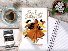 Load image into Gallery viewer, For a Bougie Birthday Girl Card Golden/Brown