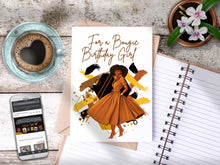 Load image into Gallery viewer, For a Bougie Birthday Girl Card Golden/Brown