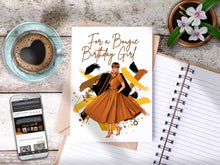 Load image into Gallery viewer, For a Bougie Birthday Girl Card Golden/Brown
