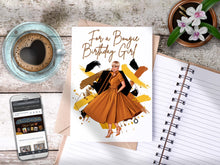 Load image into Gallery viewer, For a Bougie Birthday Girl Card Golden/Brown