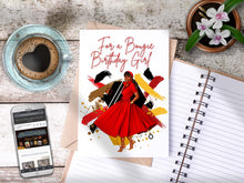 Load image into Gallery viewer, For a Bougie Birthday Girl Card Red/Golden