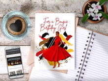 Load image into Gallery viewer, For a Bougie Birthday Girl Card Red/Golden