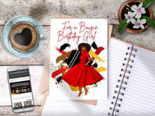 Load image into Gallery viewer, For a Bougie Birthday Girl Card Red/Golden