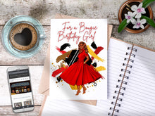 Load image into Gallery viewer, For a Bougie Birthday Girl Card Red/Golden