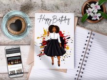 Load image into Gallery viewer, Happy Birthday Card -- Black and Red