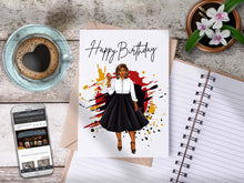 Load image into Gallery viewer, Happy Birthday Card -- Black and Red