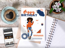 Load image into Gallery viewer, Teen Happy Birthday Card Blue/Orange