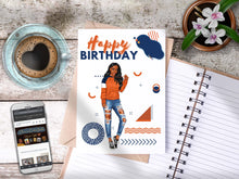Load image into Gallery viewer, Teen Happy Birthday Card Blue/Orange