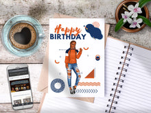 Load image into Gallery viewer, Teen Happy Birthday Card Blue/Orange