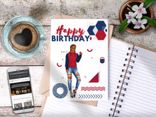 Load image into Gallery viewer, Teen Happy Birthday Card Red/Blue
