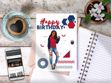 Load image into Gallery viewer, Teen Happy Birthday Card Red/Blue