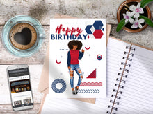 Load image into Gallery viewer, Teen Happy Birthday Card Red/Blue