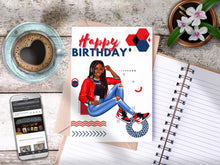Load image into Gallery viewer, Teen Happy Birthday Card Red/Blue