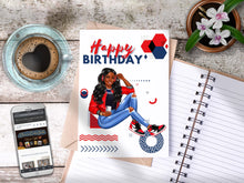 Load image into Gallery viewer, Teen Happy Birthday Card Red/Blue