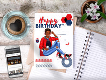 Load image into Gallery viewer, Teen Happy Birthday Card Red/Blue