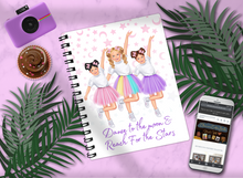 Load image into Gallery viewer, Dance to the Moon & Reach for the Stars - Pink - Lined Notebook