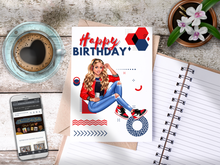 Load image into Gallery viewer, Teen Happy Birthday Card Red/Blue
