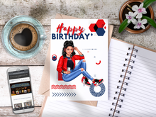 Load image into Gallery viewer, Teen Happy Birthday Card Red/Blue
